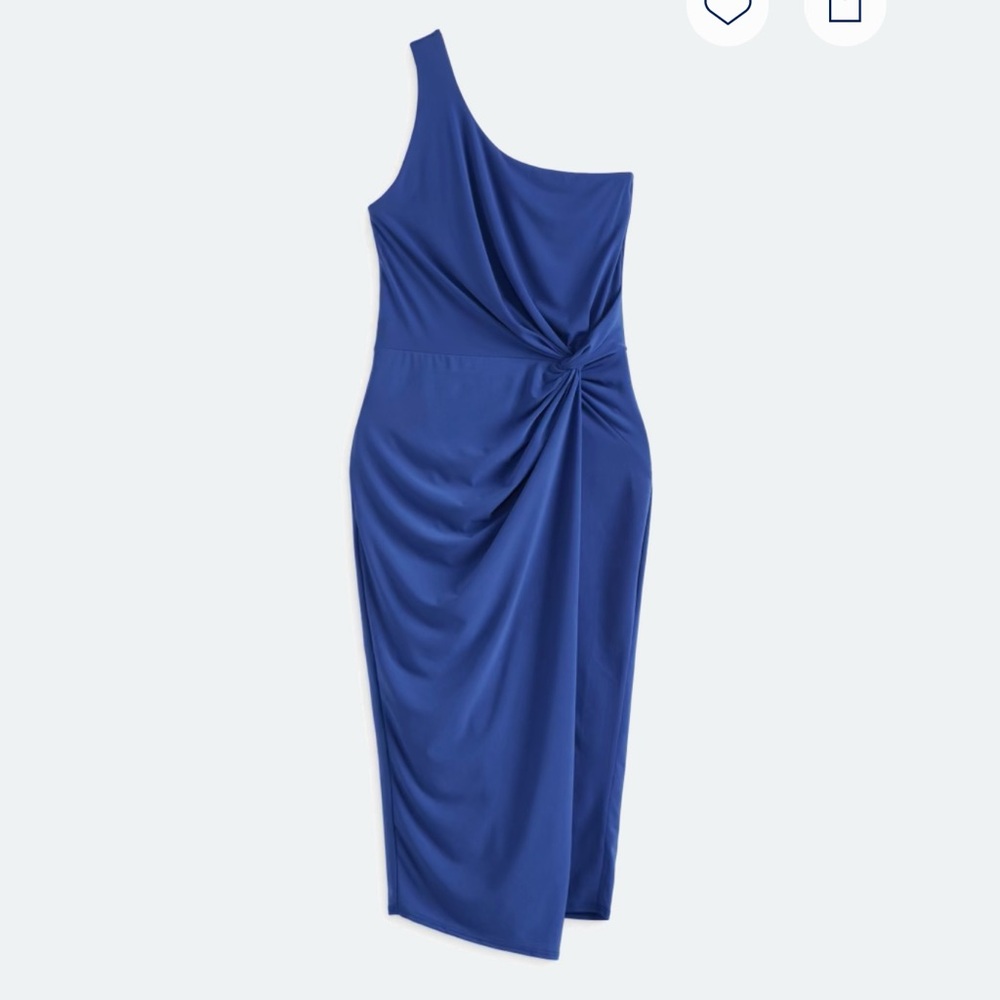 Elegant Blue One-Shoulder Dress